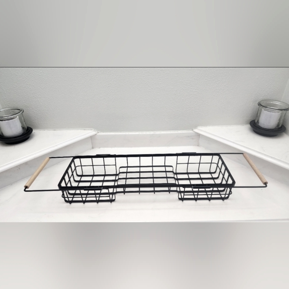 Black Metal Bath Caddy